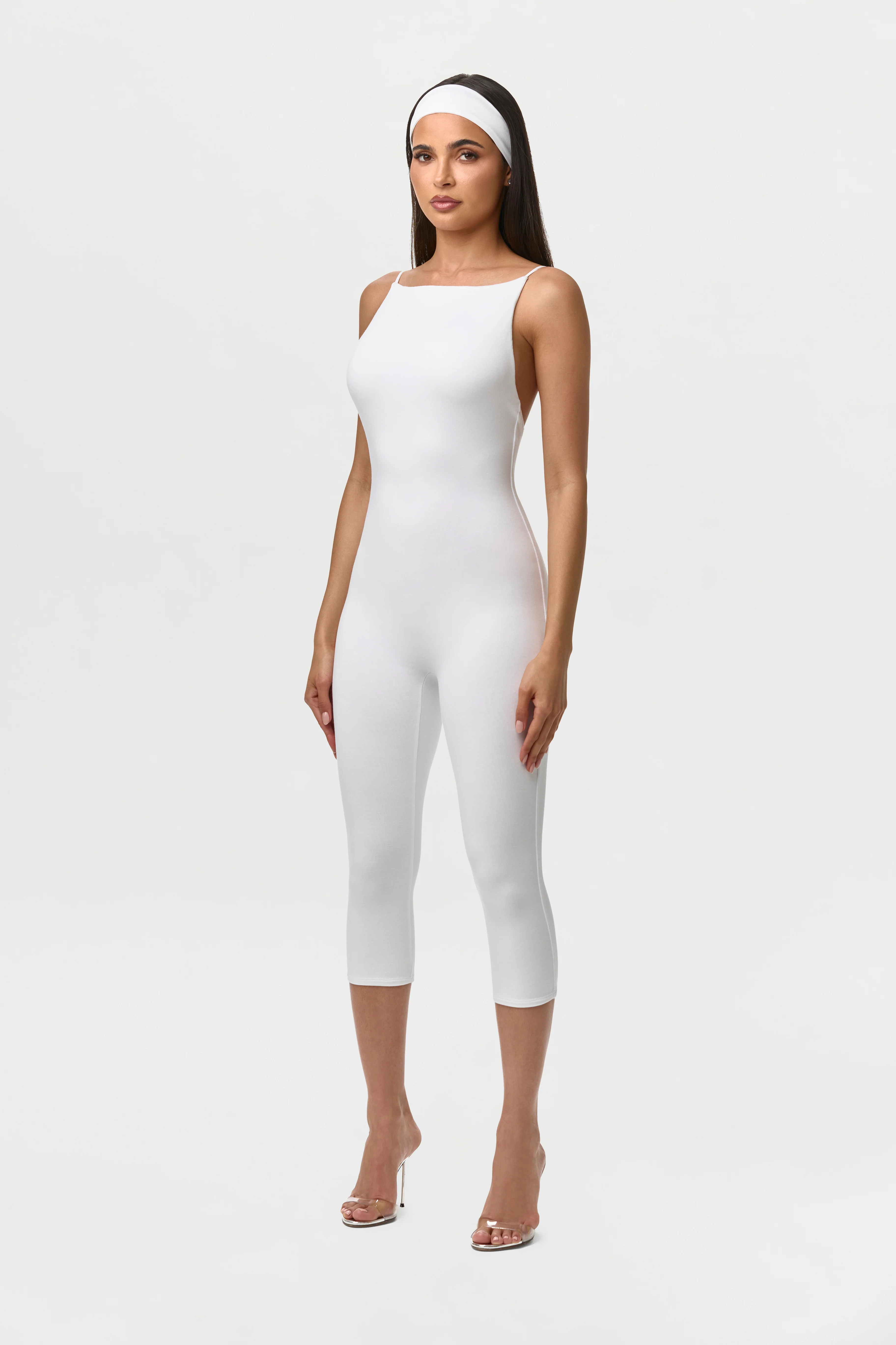 Smooth Open Back Capri Jumpsuit - Image 7