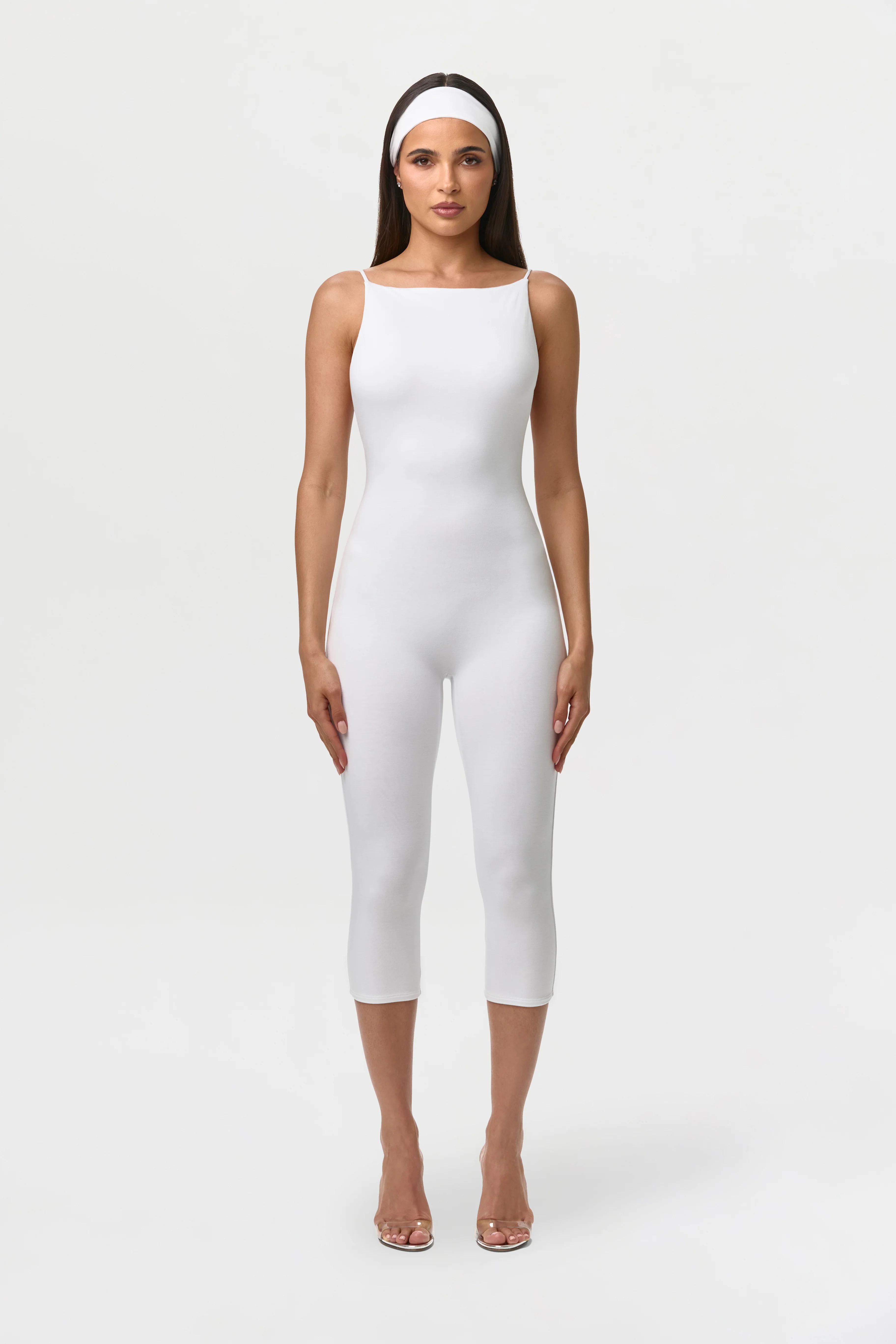 Smooth Open Back Capri Jumpsuit - Image 8