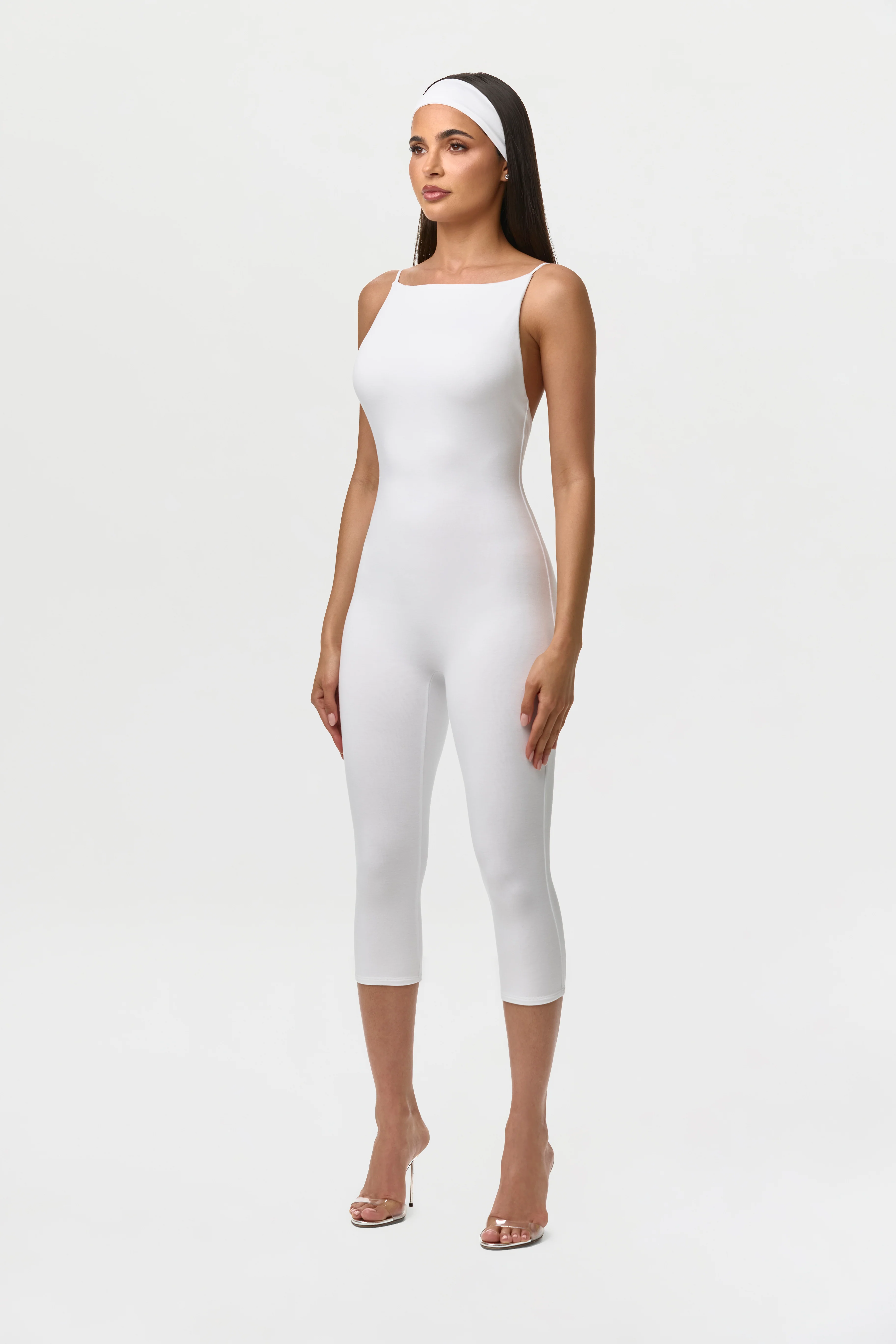 Smooth Open Back Capri Jumpsuit - Image 9