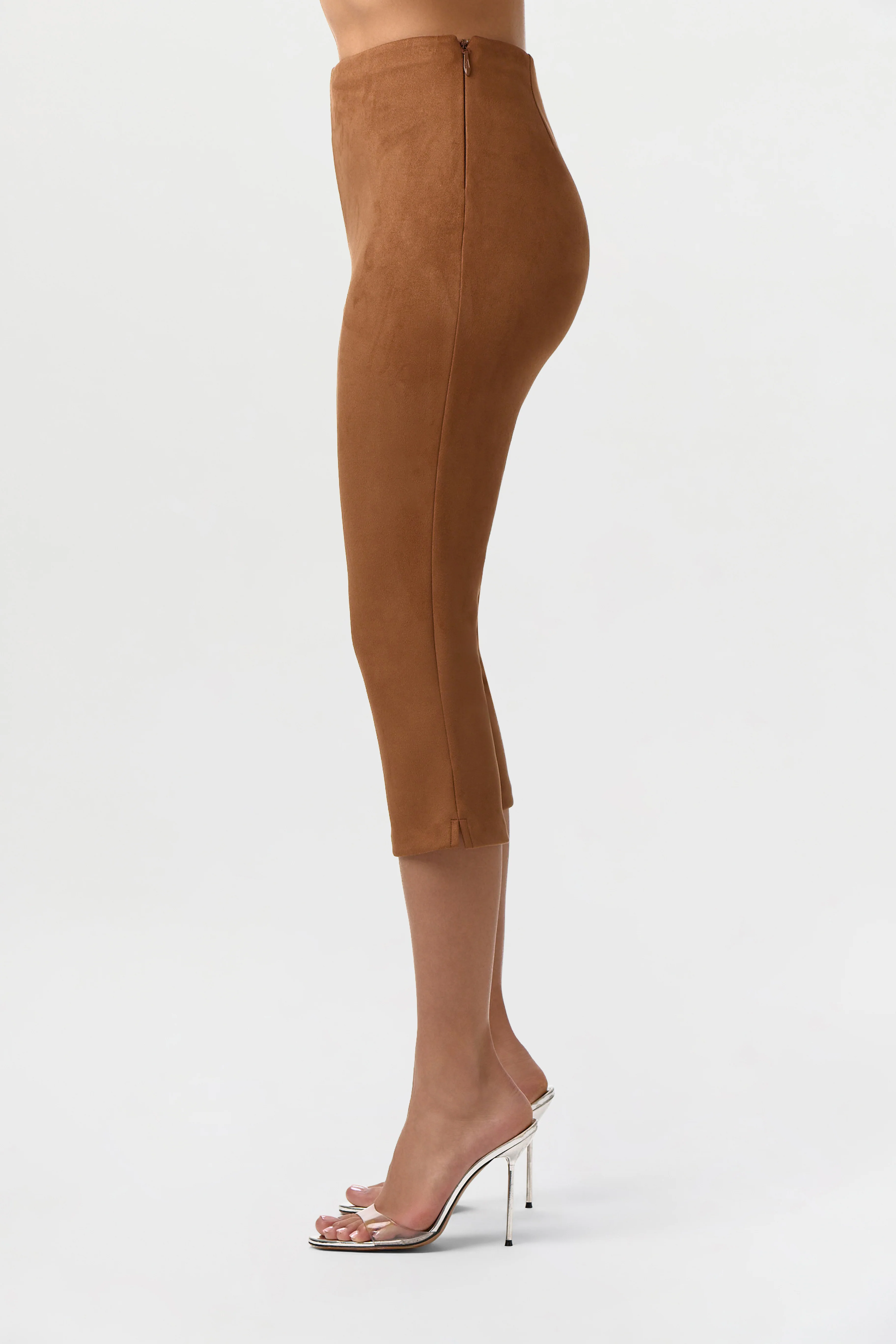 Faux Suede Capri Pants - Image 4
