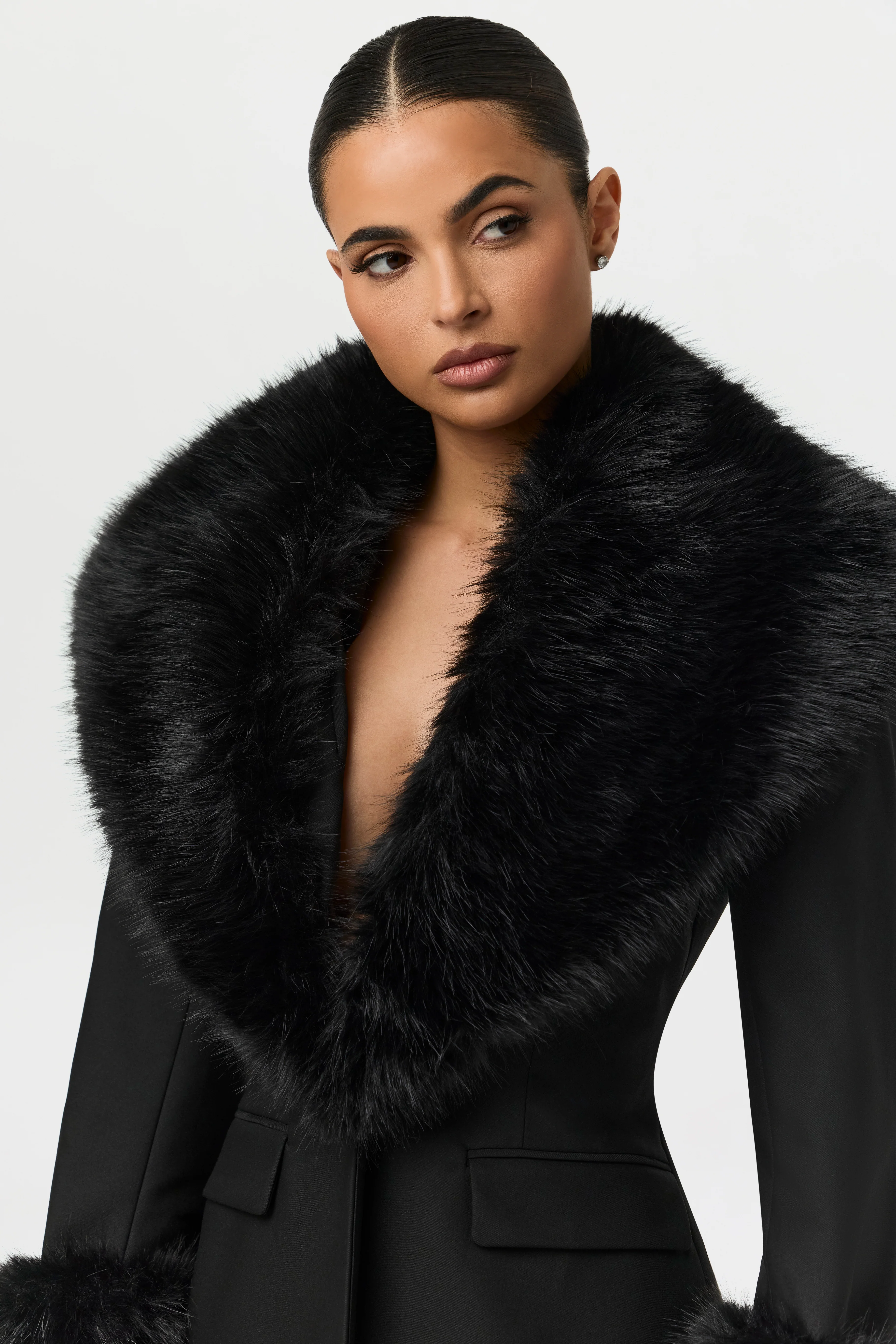 Faux Fur Suited Blazer - Image 7