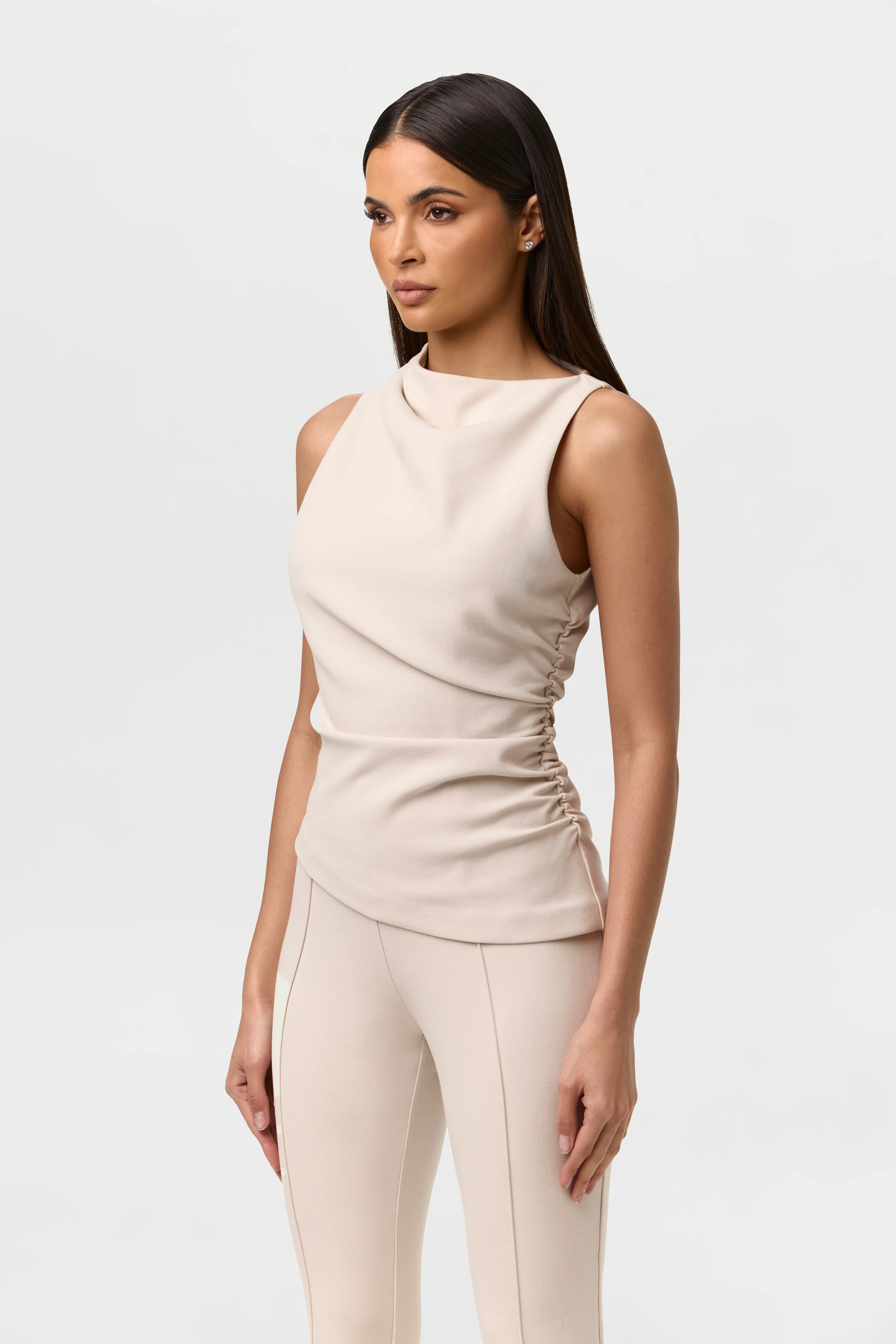 Suiting Ruched Asymmetric Top - Image 4