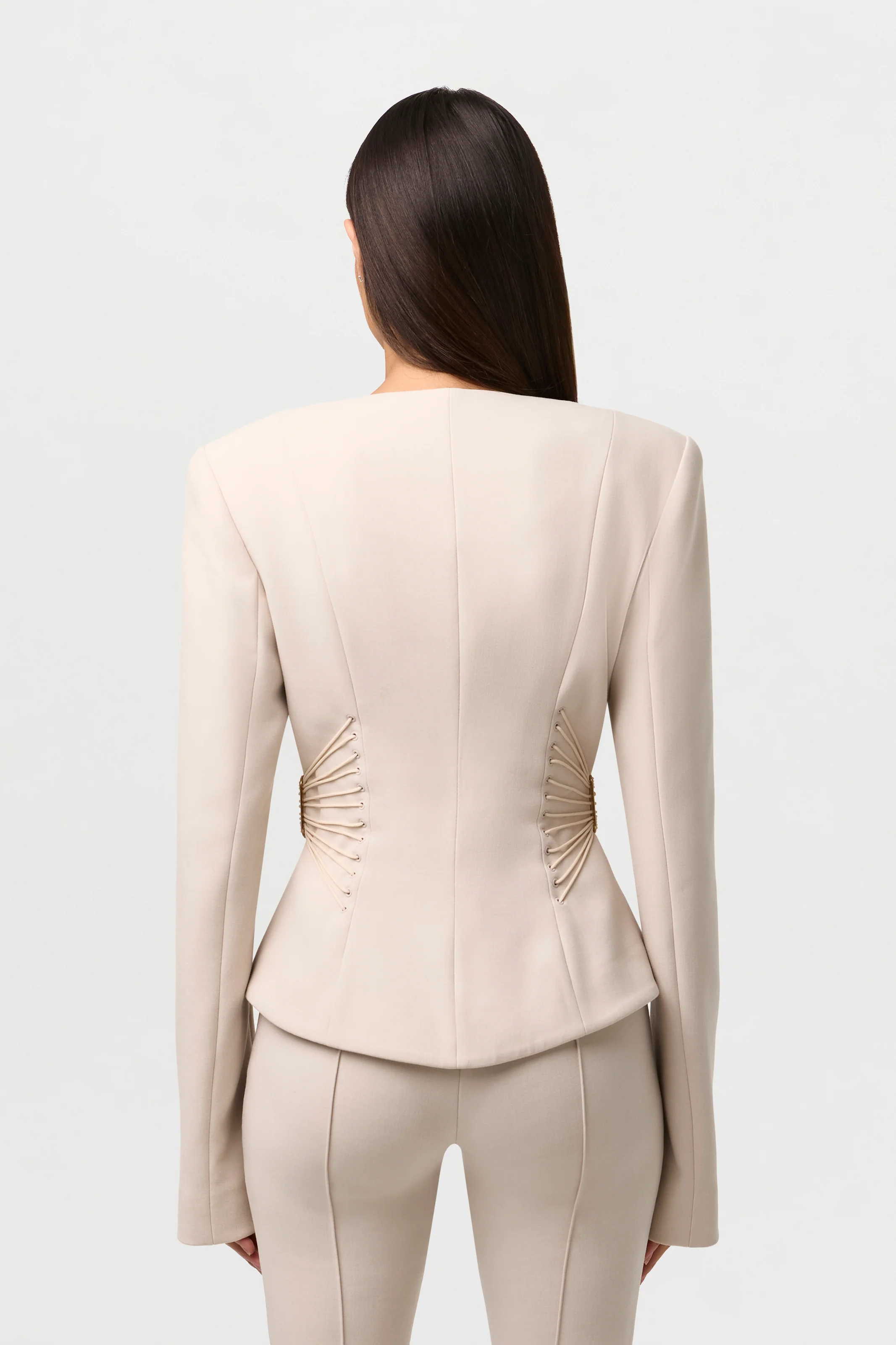 Suiting V-Neck Corset Blazer - Image 14