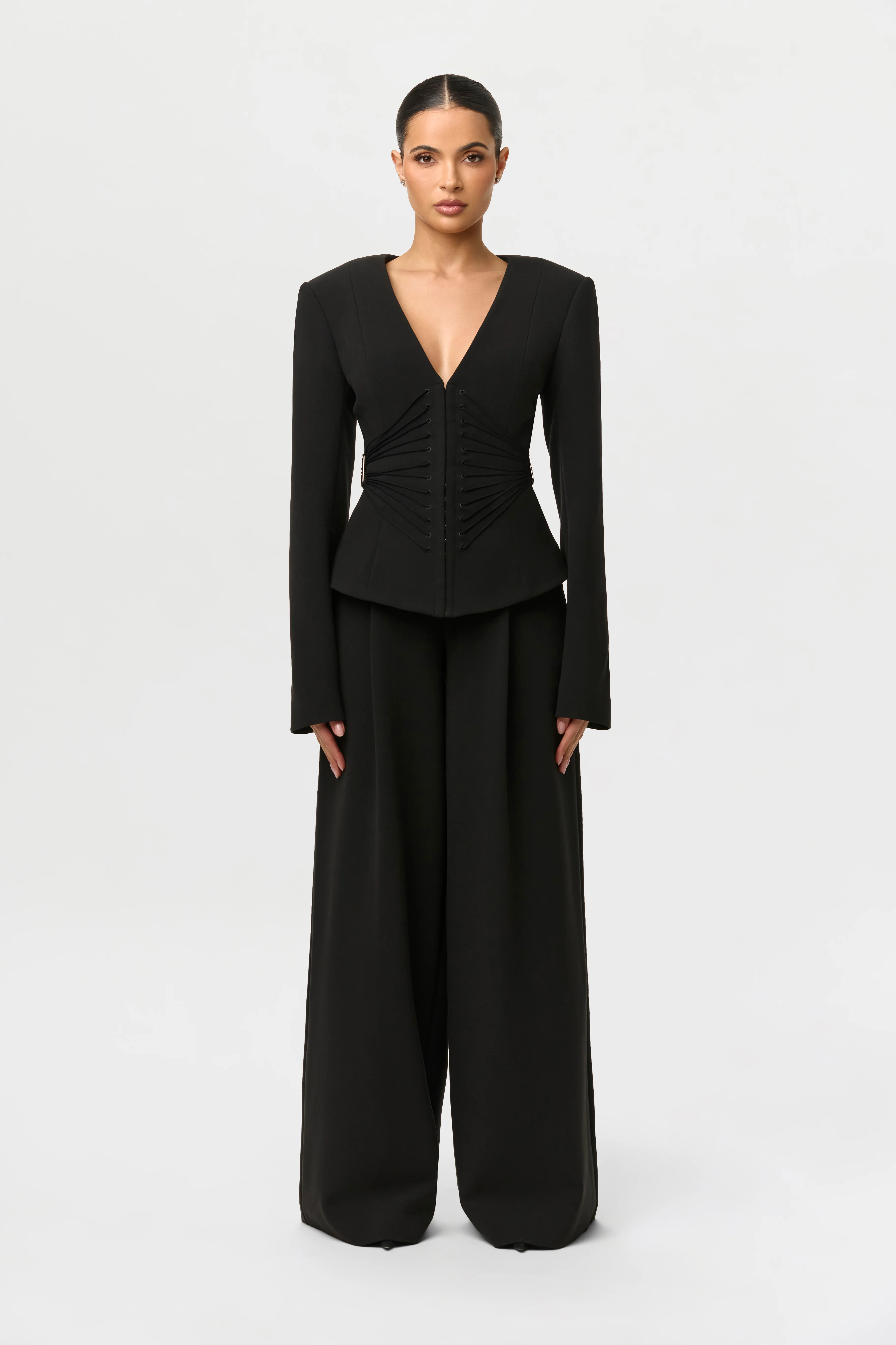 Suiting V-Neck Corset Blazer - Image 4