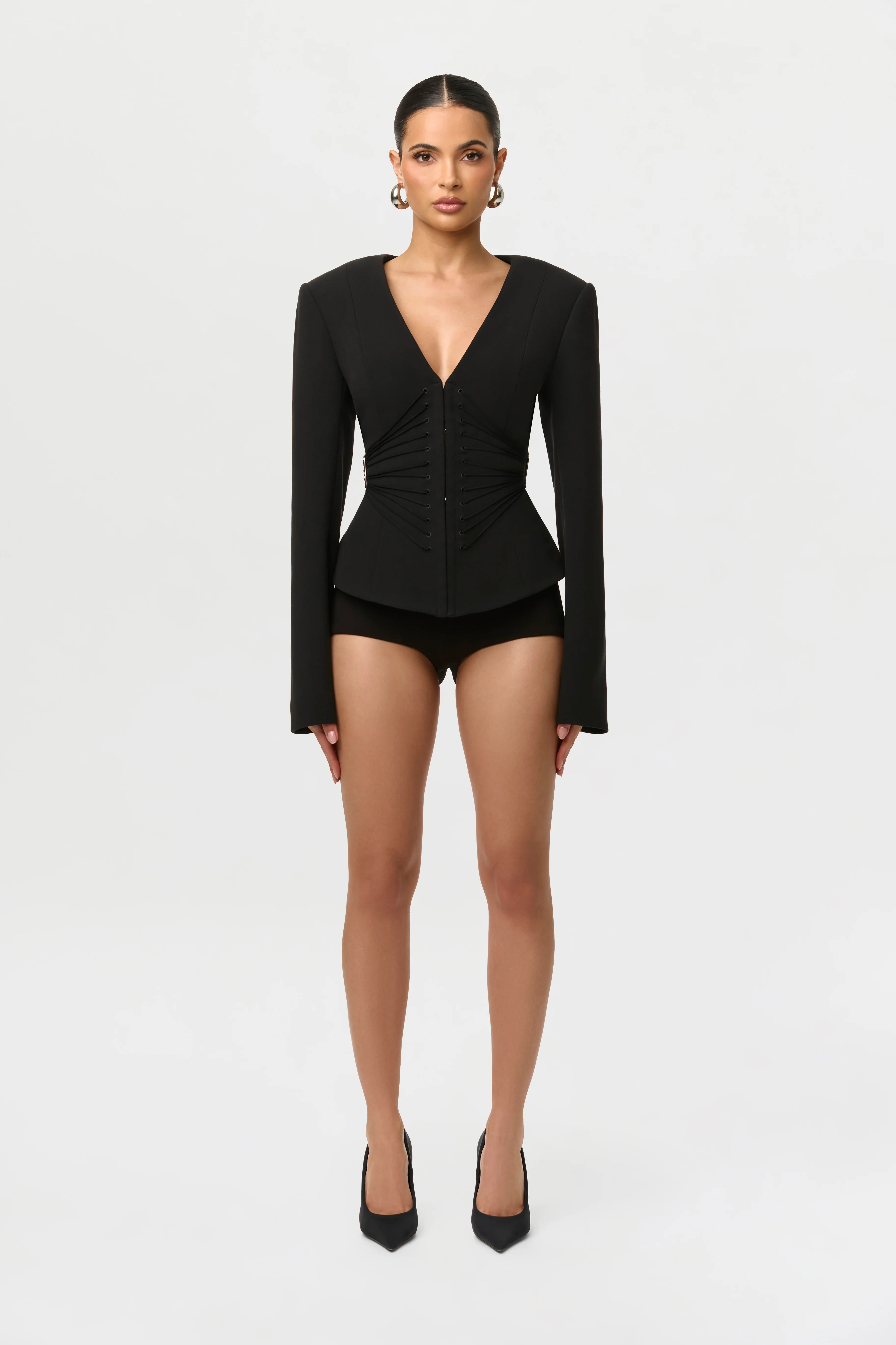 Suiting V-Neck Corset Blazer - Image 6