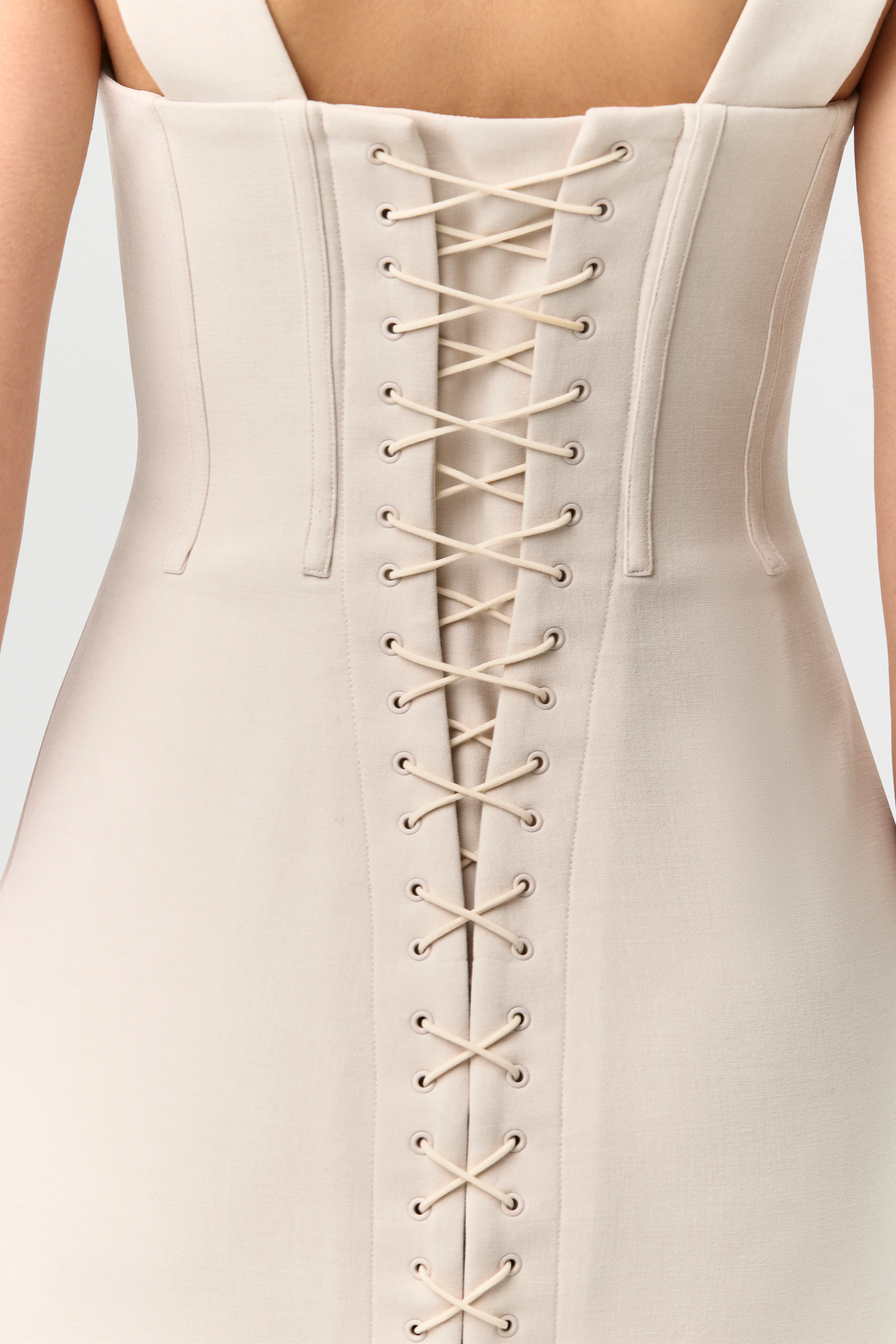Suiting Lace-Up Midi Dress - Image 5