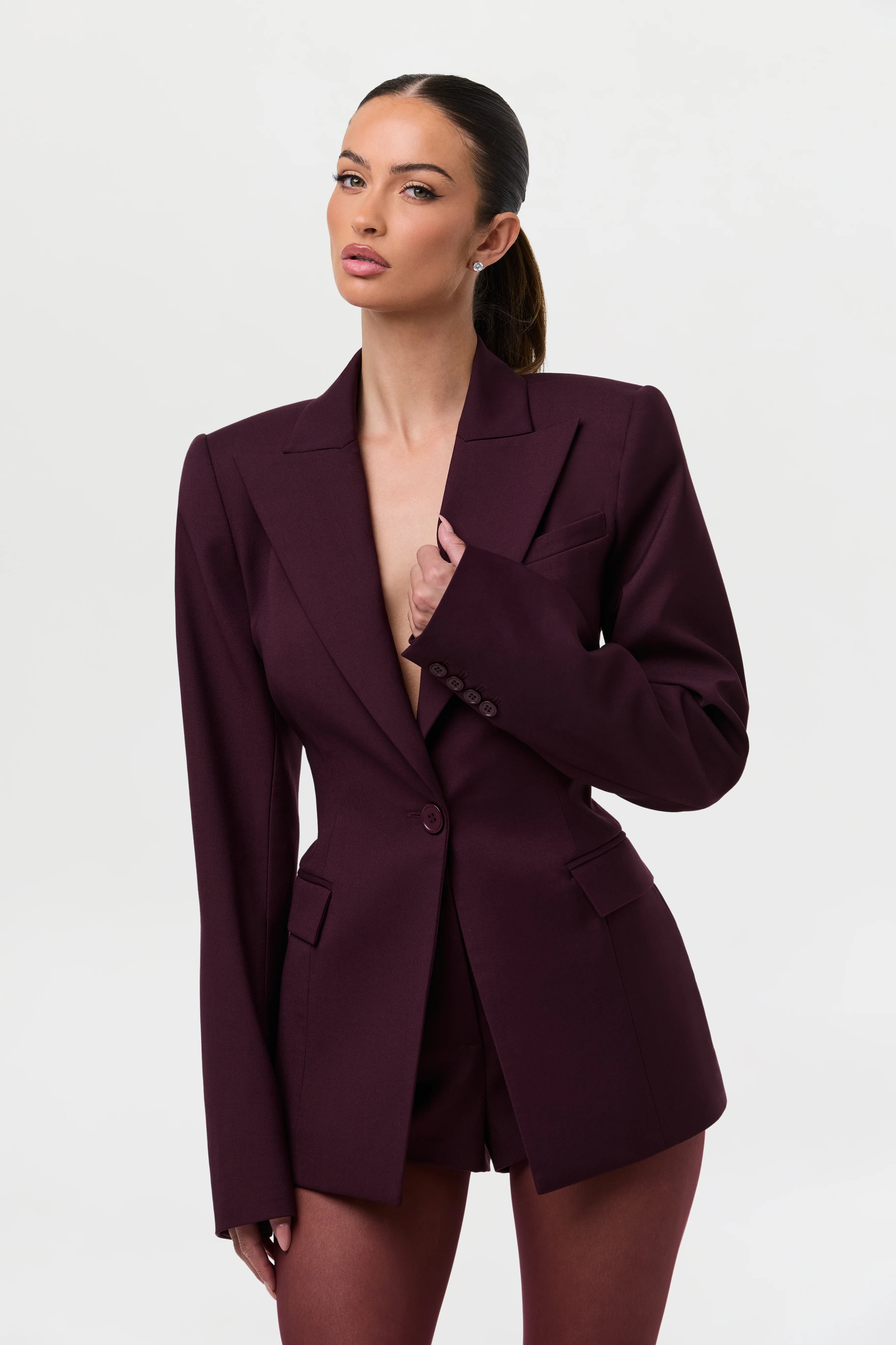 High Waist Suited Shorts - Image 11