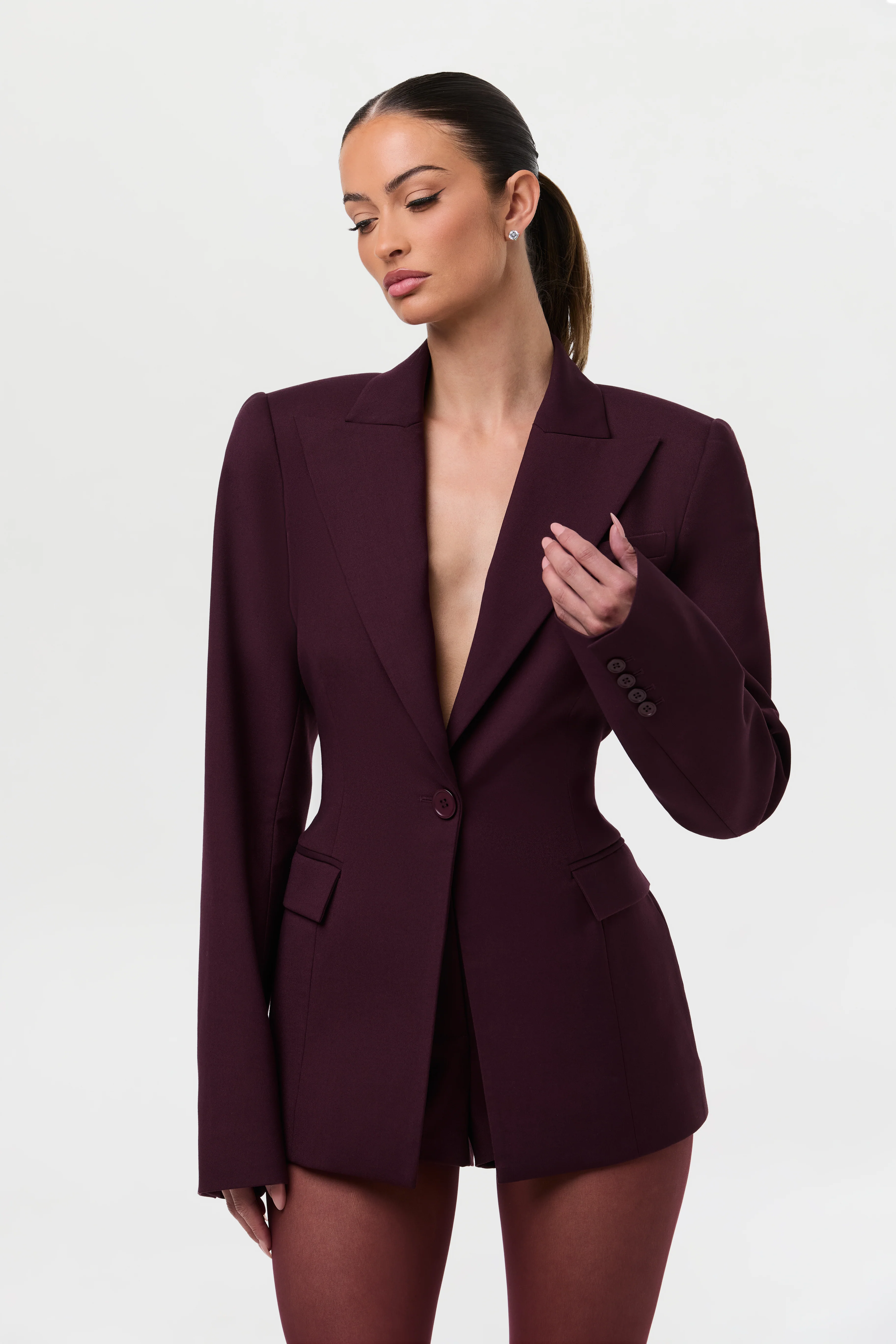 High Waist Suited Shorts - Image 9