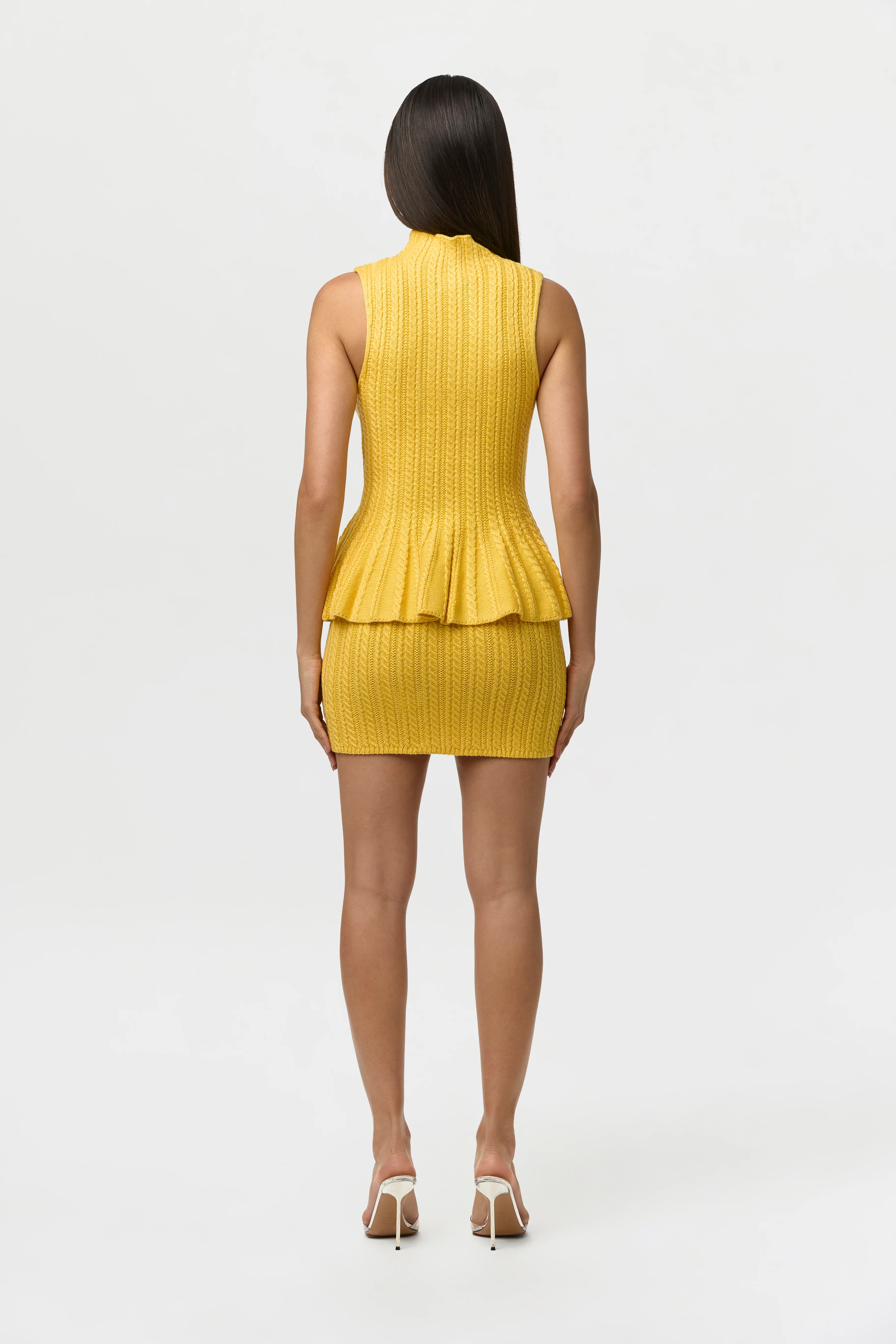 Knit Sleeveless Peplum Top - Image 7