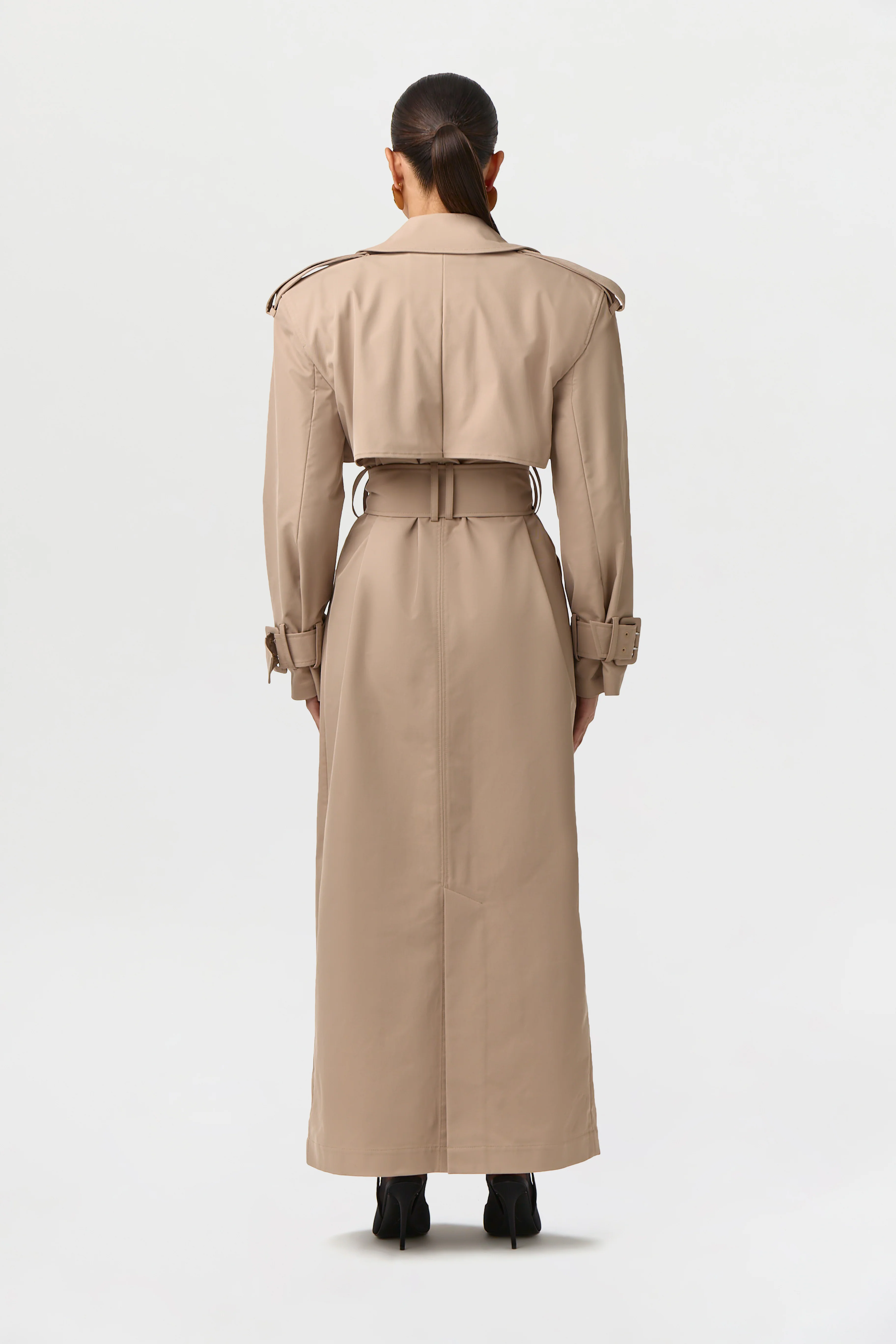 Twill Trench Long Coat - Image 6