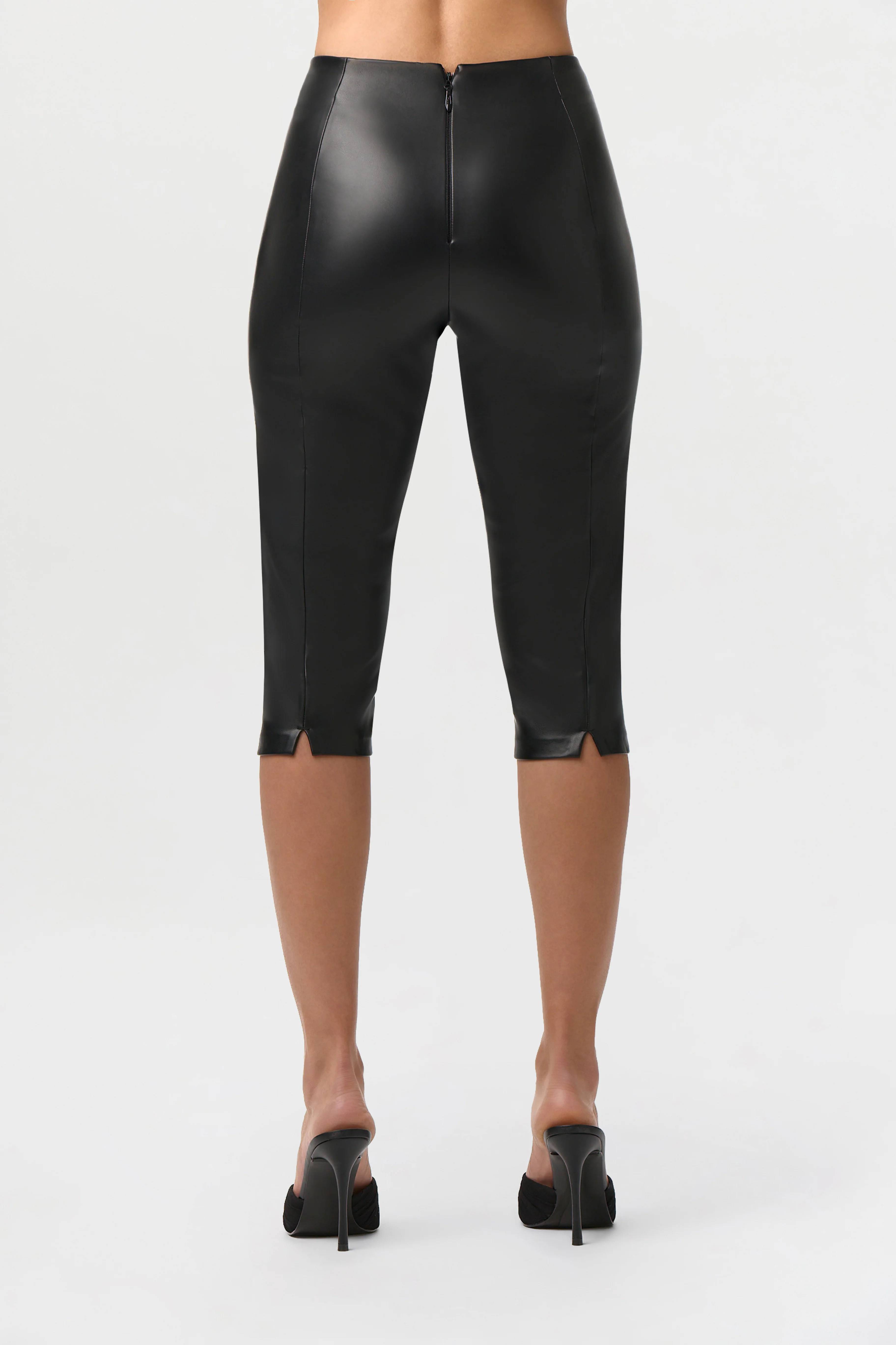 Vegan Leather Capri Leggings - Image 5